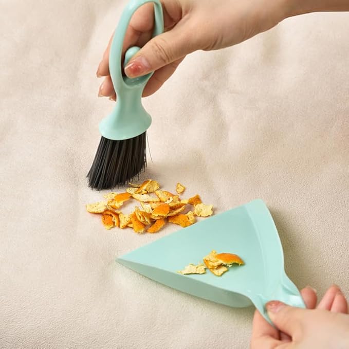 Cabilock Mini Dustpan and Brush Set 4 Sets Small Broom and Dustpan Set Desktop Cleaning Tool Accessories for Desktop Computer Keyboard Car Window