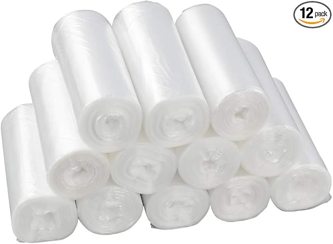 Pekky 1.5 Gallon Clear Trash Bags Small Garbage Bag 300 Counts