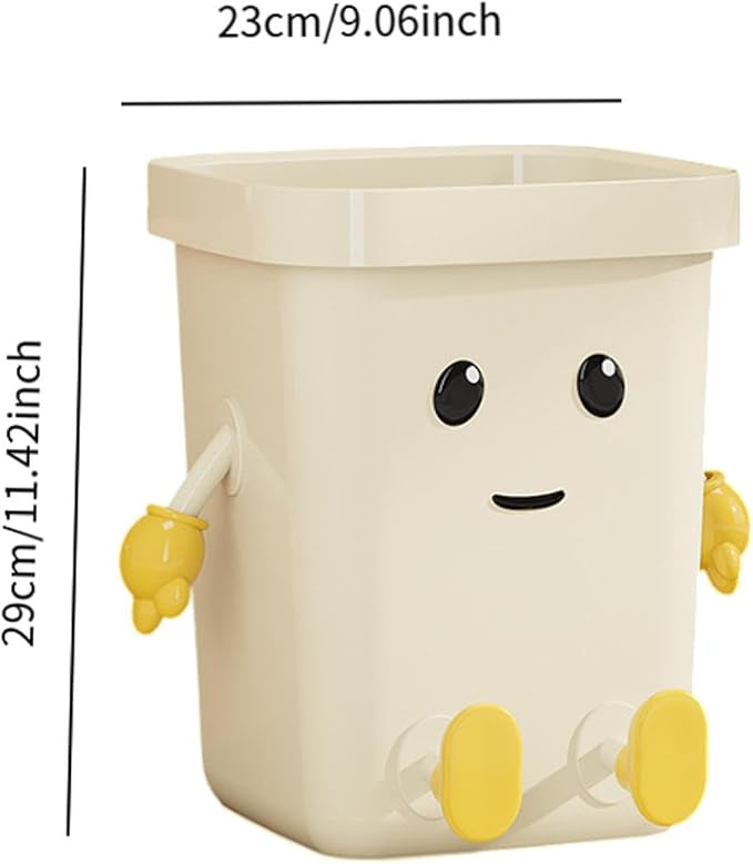Creative Trash Can Dustbin Sturdy Cartoon Multifunctional Wastebasket Household Compost Bucket for Office Home Dorm Kitchen Sitting 12L