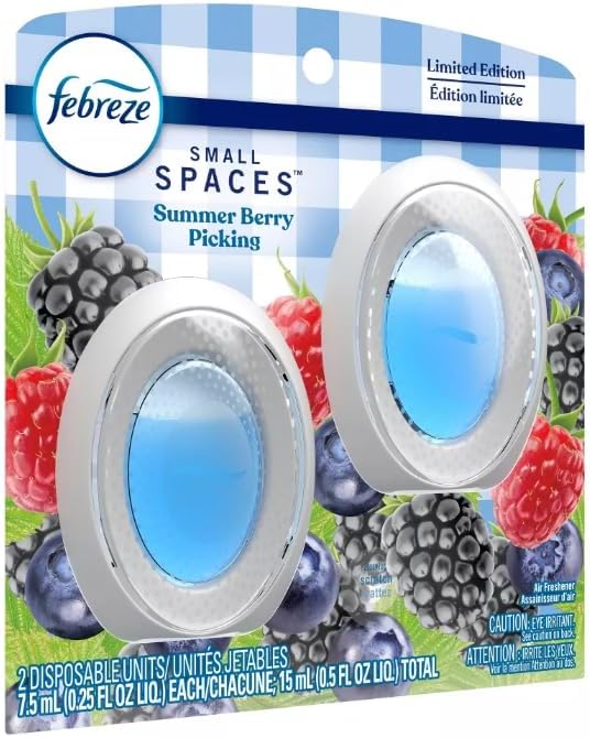 F.e.b.r.e.z.e Small Spaces Air Freshener-Limited Edition- 0.25 fl oz/2pk (Summer Berry Picking)