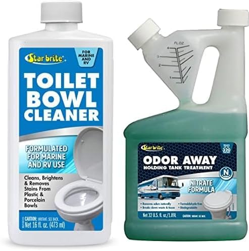 STAR BRITE Toilet Bowl Cleaner + Odor Away Nitrate Holding Tank Treatment - Remove Odor &amp Breakdown Waste Naturally