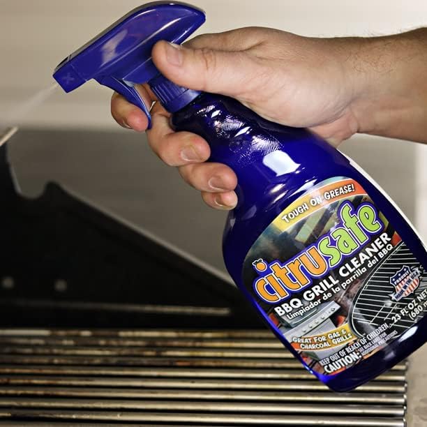 Grill Cleaning Spray - BBQ Grid and Grill Grate Cleanser by Citrusafe (3 23oz)