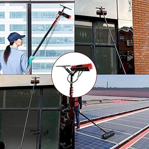 Glass Cleaning Brush Home Water Fed Telescopic Pole Kit Solar Panel Brush Rotating for Photovoltaic PanelWindow Cleaning Kit 4M-12MWindow Cleaning Pole Water Fed Pole Kit Telescopic Brush