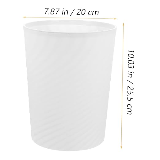 8L White Household Trash Can 2-Piece PP Plastic Wastebasket Simple Design for Kitchen Bathroom Office Large Capacity