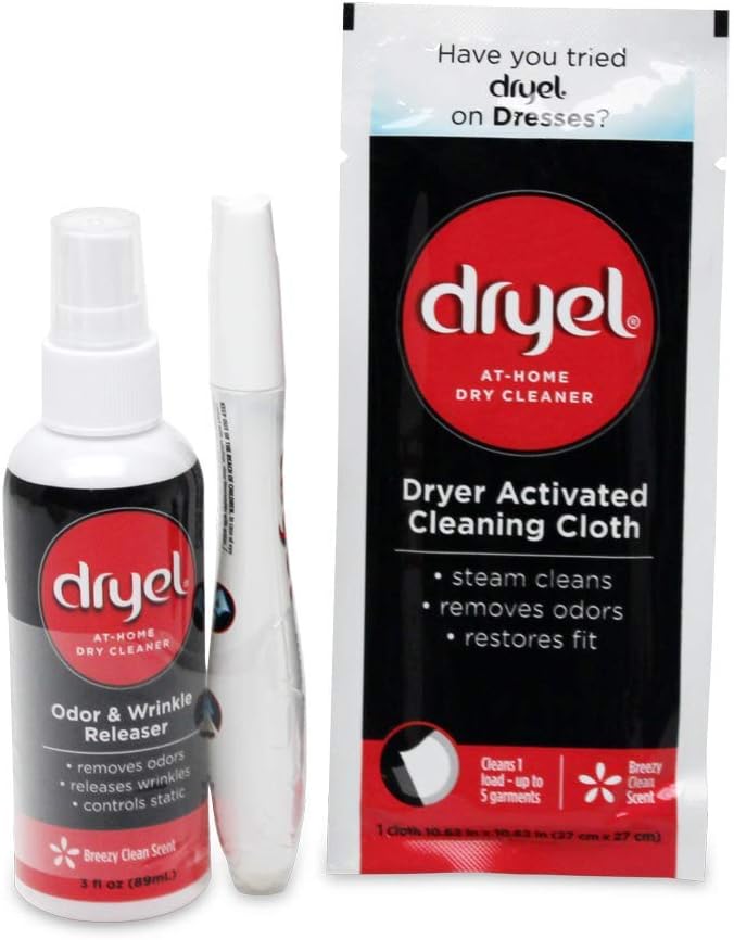 Dryel At-Home Dry Cleaner Refill Kit Includes Dry Cleaning Cloths and To-Go Stain Removal Pen - 10 Load Capacity