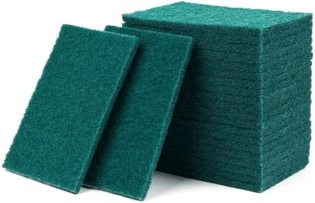 100 Pack Heavy Duty Scouring Pads 3x4 Inch – Green Scrubbing Pads Non Scratch Bulk Scrub Pads for Kitchen Dishes Pots Pans Grill &amp Household Cleaning – Reusable Multipurpose Scrubber Pads