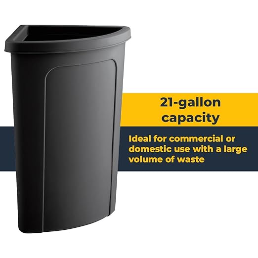 3 pcs Corner 21 Gallon Kitchen Trash Can Commercial Heavy-Duty Waste Bin Garbage Bin Durable Waste Container Recycling Bin Plastic Wastebasket for Garage Hotels Restaurants Office