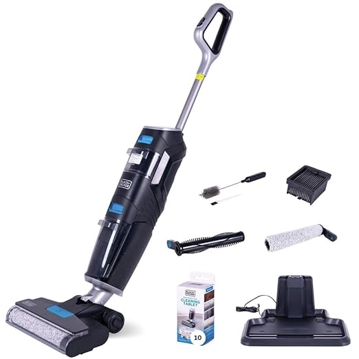 Vacuum Wash Duo Bagless Cordless HEPA Filter Stick Vacuum for Multi-Surfaces in Black with Bonus Accessories
