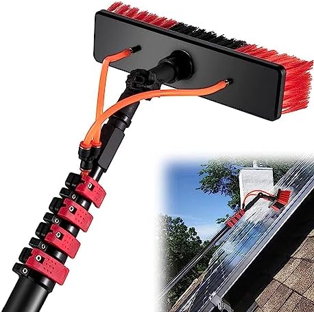 Telescopic Pole Kit Cleaning BrushCleaning Brush Photovoltaic Panel Cleaning3.6-10.8M Water Fed Window Cleaning PoleWater Fed Cleaning System Outdoor Window Cleaner for Window Glass Solar