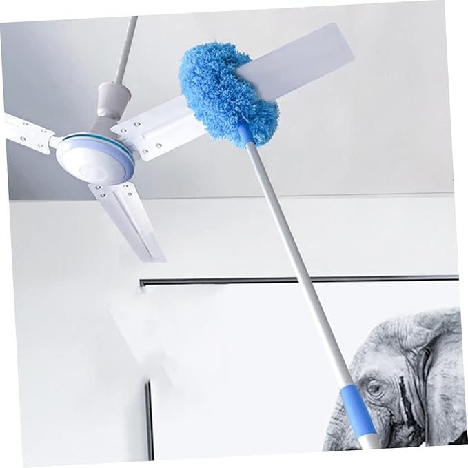 Extendable Duster Handle for High Ceilings Ceiling Fan Cleaning Cobweb Removal Flexible Microfiber -Saving Storage for