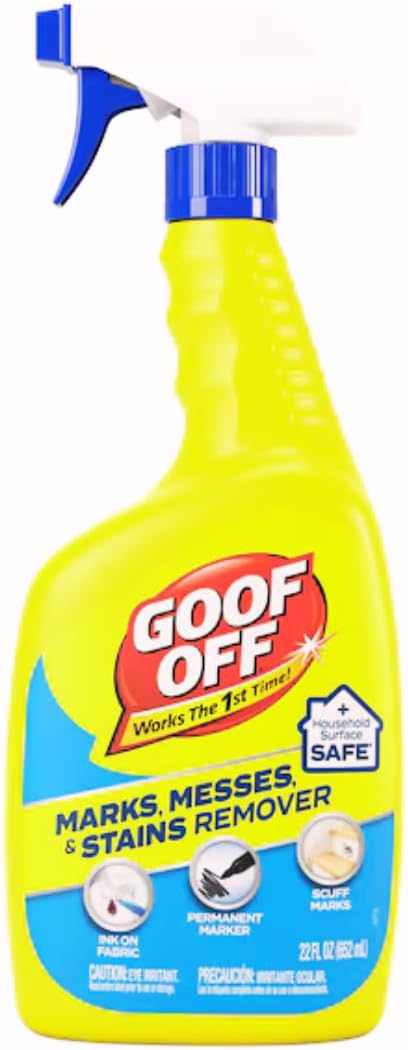 Liquid Cleaner for Marks Messes &amp Stains – 22 oz | Removes Adhesives Stickers Paint &amp Tough Residue | Heavy-Duty Multi-Surface Cleaner for Home &amp Garage