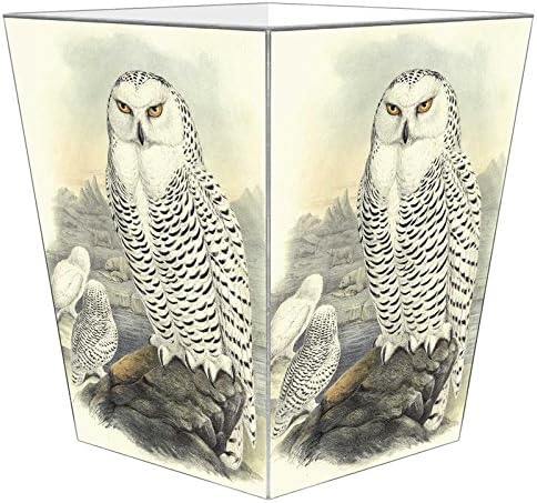 Marye-Kelley WB8427-Snowy Owl Wastepaper Basket