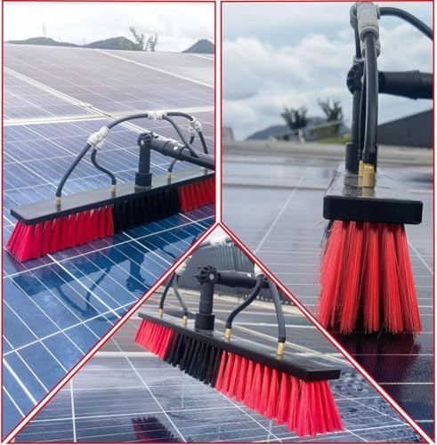 Glass Cleaning Brush Home Water Fed Telescopic Pole Kit Solar Panel Brush Rotating for Photovoltaic PanelExtendable Window Cleaning Telescopic Pole with Water Fed Brush 9M Rea for Cleaner C
