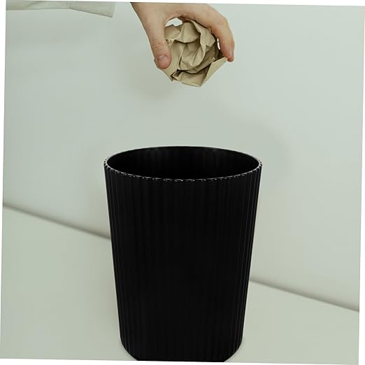 STOBAZA Plastic Wastebasket Trash Can Large Garbage Bin Bedroom Kitchen Bathroom Portable Design