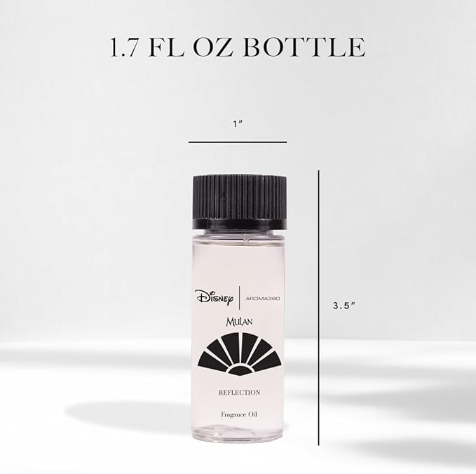 Aroma360 | Disney Reflection Fragrance Oil Blend | Disney Princess Mulan | Luxury Essential Diffuser Oil | Aromatherapy Scent Diffuser Oil | Bergamot Nutmeg and Jasmine 1.7 fl oz 50mL