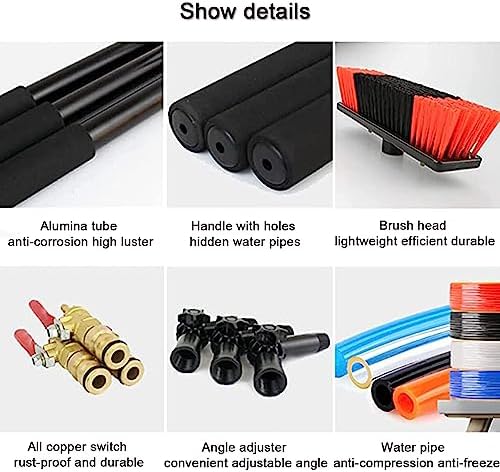 Telescopic Water Fed Brush Extendable Long Reach Window Cleaner Equipment Suitable for Window Glass Solar Panel35Cmbrush-39.4Ft/12M35cmbrush30FT/9M