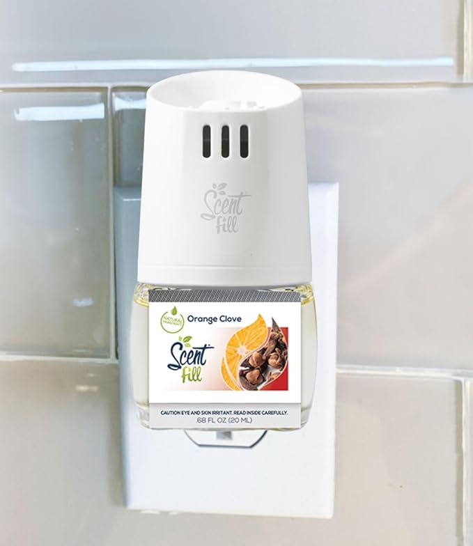 Scent Fill Orange Clove Plug in Air Freshener 4 Scented Oil Refills