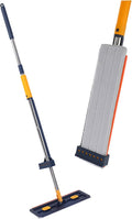 Large Flat Mop with Cleaning Compartment Non Wash Design Reusable Pads Thick Material for Strong Absorption Efficient Floor Cleaning Tool for Home Use