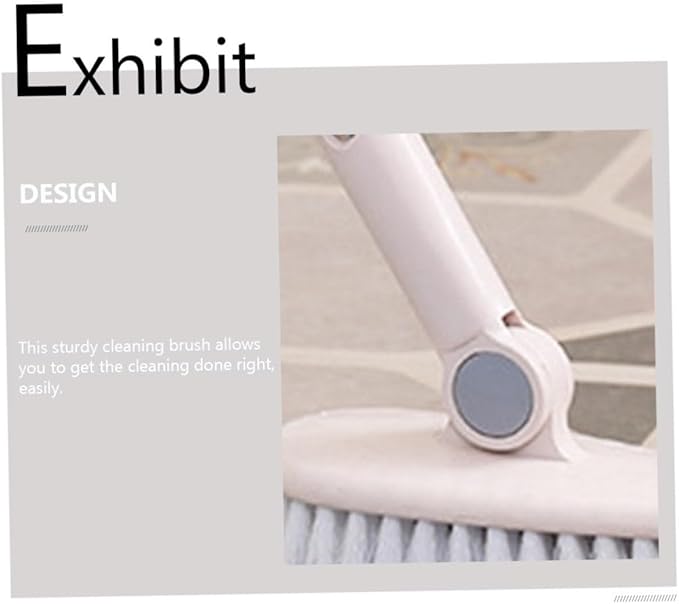 Bathroom Cleaning Brush Handle Ergonomic Rotatable Design for Hard Reach Areas for Floor and Toilet Cleaning Bristles