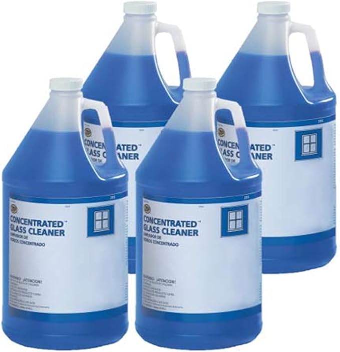 Zep Concentrated Glass Cleaner - 1 Gallon (Case of 4) 105225 - Heavy-Duty Formula for Removing Fingerprints Dirt Soil Dust Surface Smears and Grime