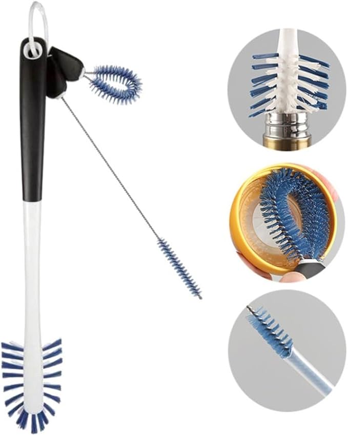Long Handle Cup Brush Set Cap Cleaner Cleaning for Water Bottles