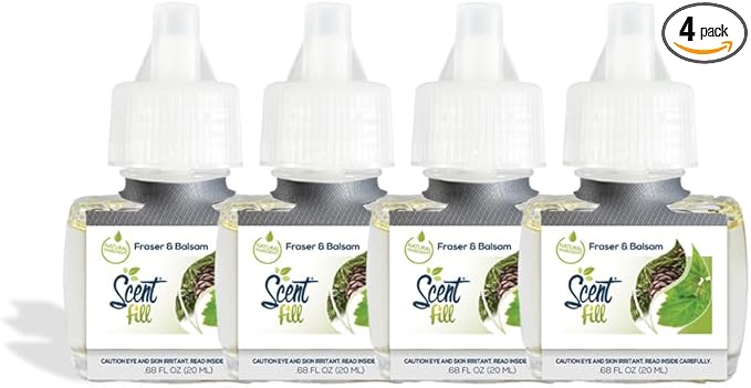 Scent Fill Fraser Fir &amp Fresh Balsam Pine Plug in Air Freshener 4 Scented Oil Refills