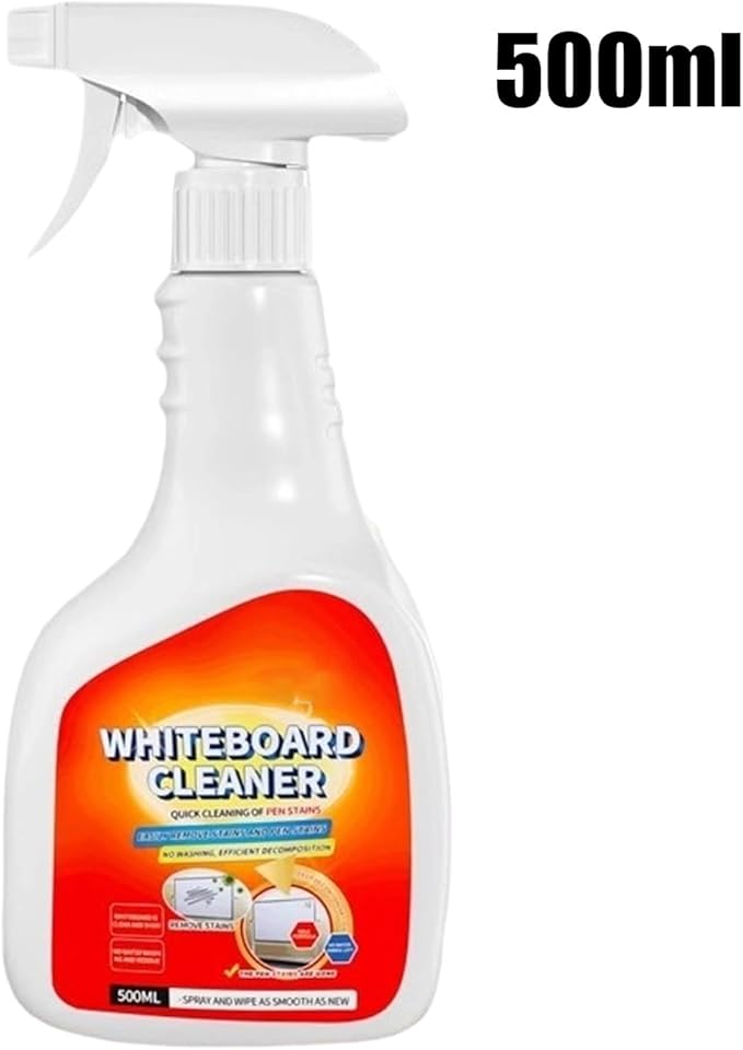 Whiteboard Cleaner Spray with Fast-Drying Action 500ml Dry Erase Board Cleaning Spray Office Board Cleaner Removes Stubborn Marks from Chalkboard for Classroom Home and Office