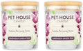 One Fur All Pet House Candle 2 Pack - Plant-Based/Soy - Clean Burning Scented Long Lasting Pet Odor Candle for Home - Lavender Green Tea