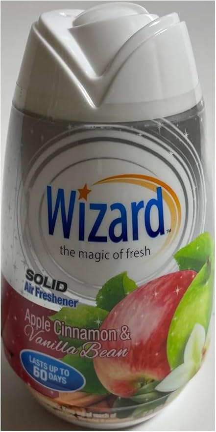 Wizard The Magic of Fresh gel Air Freshener solid air freshener 7.8 oz Apple cinnamon/vanilla bean (Pack of 12)