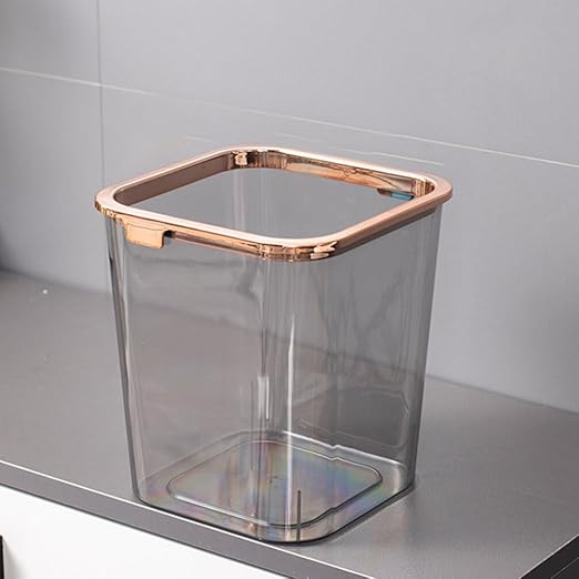 Kichvoe Portable Transparent Trash Waste Bin for Home Office Simple Design for Bedroom Kitchen Rubbish Container for Organization