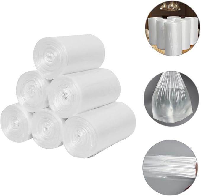 Thickened Disposable Trash Bags 6 Rolls (45x50cm 30 Bags Each for Kitchen and Bedroom Wastebaskets Multipurpose Household Trash Can Liners