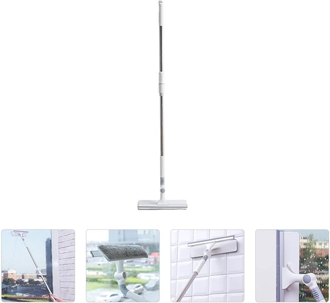 Telescopic Window Cleaning Wiper Dual-Sided Scraper 180° Rotary Mop Multi-Purpose Glass Cleaner for Indoor/Outdoor Use Suitable for Home and Office