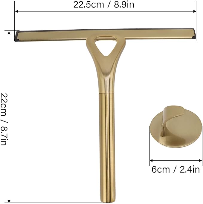 Shower Squeegee for Glass Doors Stainless Steel Shower Squeegee Window Cleaning Tools for Glass Doors Car Glass Bathroom Window Kitchen Mirror