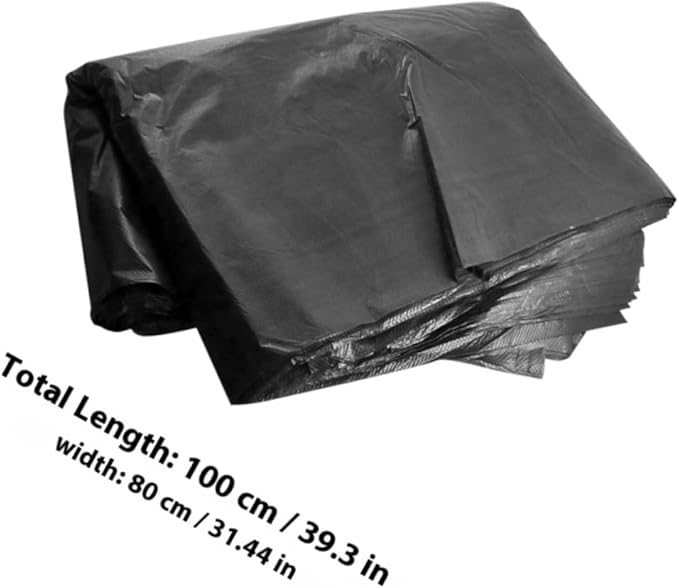 50pcs Extra Large Heavy Duty Trash Bags 80x100cm Black Commercial Garbage Bags for 100l Bin Outdoor Gardening and Property Maintenance Use
