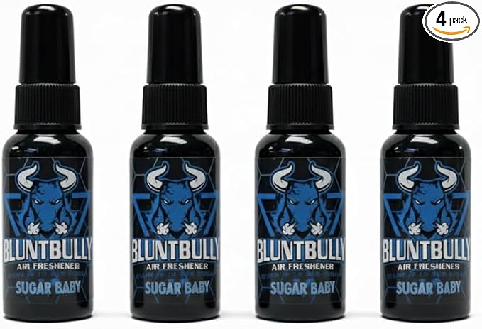 Blunt Bully Air Freshener (Sugar Baby) (4 Pack) Premium Oil Based Air Freshener Spray. Long-Lasting Room Bathroom Office &amp Car Scent | Eliminates Odors from Smoke Pets &amp More