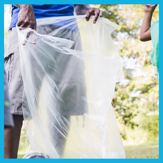 40-45 Gallon Trash Bags 1.1 Mil Thickness Clear Bags 45 Gallon Trash Bags Heavy Duty 40 x 46 100 Count Ideal for Janitorial Industrial Recycling