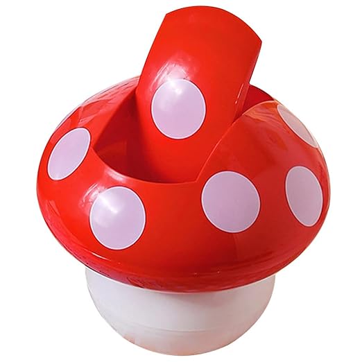 Hemoton 2pcs Cute Mushroom Desktop Trash Can Lid Mini Wastebasket for Office Home Sturdy Material Easy to Use for Kitchen Bedroom