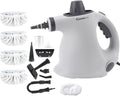 Handheld Steam Cleaner1050W Pressure Steamer for KitchenBathroon CleaningFast Heat-Up for Deep Cleaning of Tile GroutUpholsteryCar Interior (1 Set Steam Cleaner + 4 Fiber Cloths)