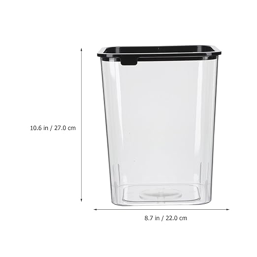 VICASKY Transparent Square Plastic Garbage Bin Wastebasket for Home Office Bathroom Bedroom with Non-deforming Design Easy to Clean Modern Storage Container
