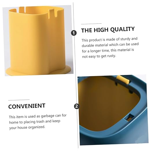 Mini Portable Garbage Bin with Press Cover for Office and Home Odor Sealing Trash Friendly Material Compact Waste Basket for Car Desk and Living Room Use