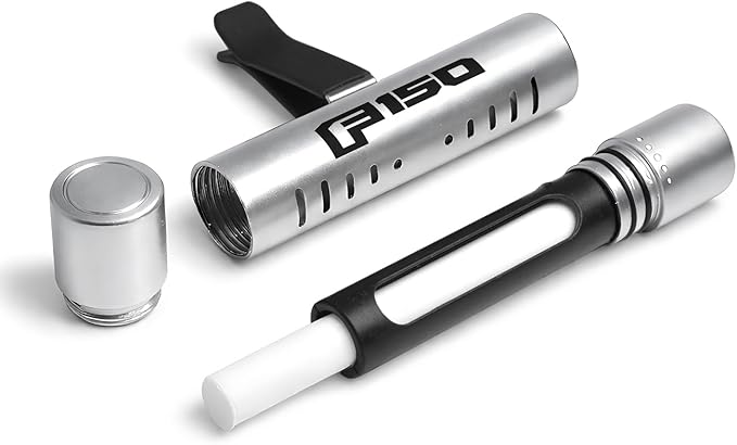 iPick Image for Ford F-150 2015 up Silver Aluminum Car Vent Air Freshener Clip with adjustable window and 10 Refill Sticks