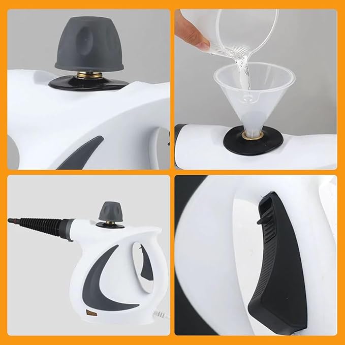 1500W High Pressure Handheld Steam Cleaner Multi Surface Steam Disinfection Cleaner with 9 Accessories for Kitchen Bathroom Tile Grout Furniture Home.