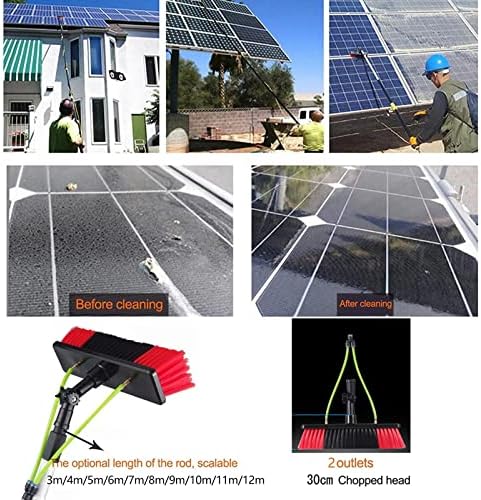 Glass Cleaning Brush Home Water Fed Telescopic Pole Kit Solar Panel Brush Rotating for Photovoltaic PanelWindow Cleaning Pole Water Fed Telescopic Brush for Cleaning Photovoltaic and Solar