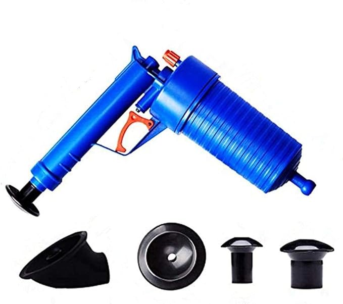 Hrpa Toilet PlungerAir Power Drain BlasterPressure Pump CleanerHigh Pressure Plunger Opener Cleaner Pump for Bath ToiletsShowerBathroomSinkBathtubKitchen Clogged Pipe