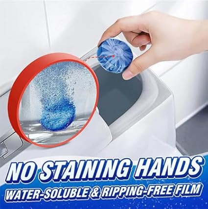 Toilet Bowl Cleaner Tablets Multi-Function Automatic Deodorizing Deep Cleaning Yellow Stain and Odor Removal 6/24 Packs