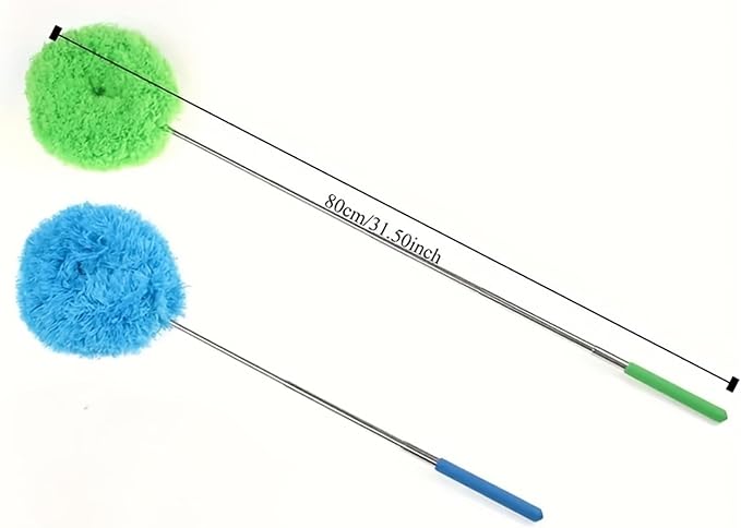 Reusable Microfiber Ceiling Fan Duster Set for Home &amp RVs - Effortless Cleaning Brush with Dust-Locking Technology(Green)