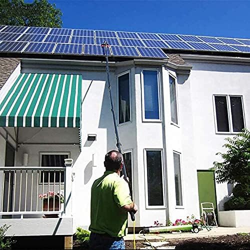 Glass Cleaning Brush Home Water Fed Telescopic Pole Kit Solar Panel Brush Rotating for Photovoltaic PanelSolar Panel Cleaning Kit with 30ft Telescopic Pole Water Fed Brush for Outdoor Windo