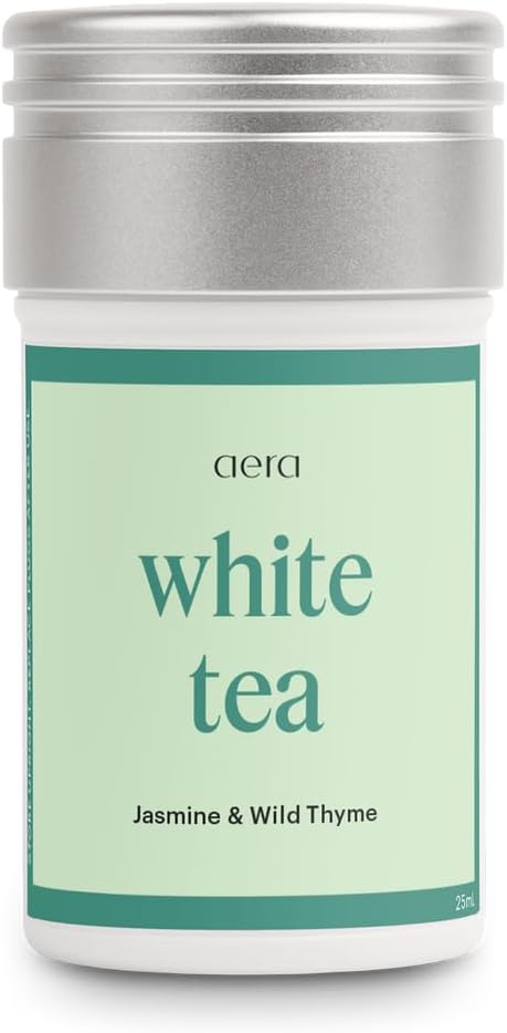 Aera Waterless Plug-in Essential Oil Diffuser for Large Rooms + White Tea Fragrance Capsule – Wi-Fi App &amp Alexa Control – Luxury Home Fragrance Scent Machine Starter Kit (Includes 1 Capsule)