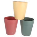 3pcs Small Lidless Plastic Trash Can Household Garbage Bins for Office Bedroom Kitchen Simple Design Multipurpose Wastebaskets in Green Pink Yellow
