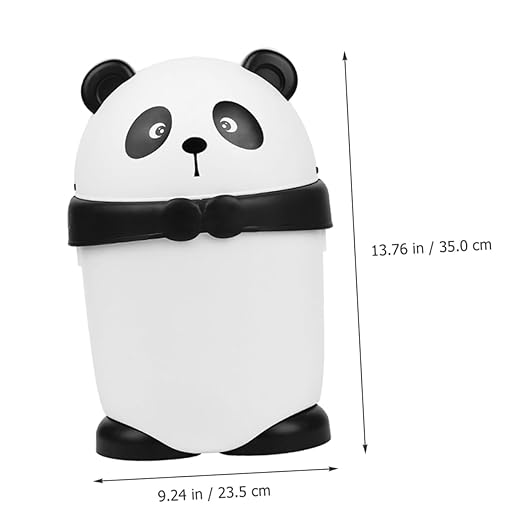 PRETYZOOM Panda Shape Wastebasket Small Trash Can for Kitchen Office Trash Can Style Adorable Design